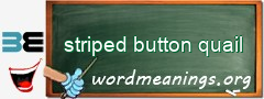 WordMeaning blackboard for striped button quail